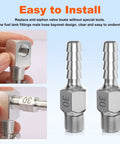 Anti Siphon Fuel Valve Fitting For Marine Fuel Tanks With One Quarter Inch NPT Threads And Three Eighths Inch ID Pickup Tube Two Point Two Inch Marine Tank Connector For Most Boat Gas Tanks Pack Of Two featuring installation process and valve detail