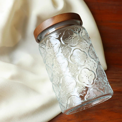 32oz Vintage Glass Jar with Lid, Keep It Fresh Airtight Storage Container for Sugar Coffee Tea Spices Flour