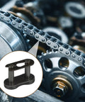 Close-up of Heavy Duty Steel Alloy Chain Master Link Connectors 35 for bike chain assembly, highlighting sprockets and connectors.