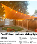 Outdoor String Lights 20Ft With 22 Edison Bulbs E17 Base Vintage Warm White illuminating patio area at dusk