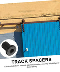Four Pack Sliding Barn Door Track Spacers And Wall Track Connectors For Durable Support And Reliable Rolling Ideal Replacement Hardware For Barn Doors Garages Basements And More with a blue sliding door.
