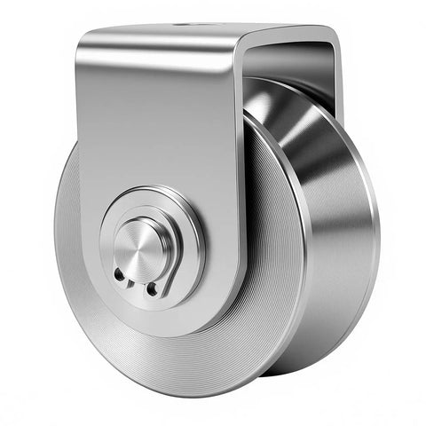 4 Pack 2 Inch V Groove Wheel And Stainless Steel Pulley Blocks For Sliding Gates Doors And Windows Tracks Double Bearings 48mm Caster Rollers