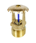 Straight Up Heavy Duty Brass Upright Sprinkler With Quick Reaction Design Featuring 141 Degree Thermal Fuse And 3 4 Inch Size for fire safety.