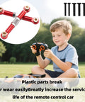 2Pc Beefed Up Metal Steering Linkage Set For 1 To 14 Scale RC Cars Rock Solid Tie Rod And Pull Rod Arm Replacement For MJX Hyper Go H14BM 14209 14210 Red Aluminum Steering Linkage Accessories, red aluminum RC steering linkages with screws