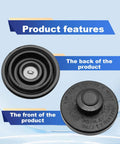 Front and back view of Brake Master Cylinder Fluid Reservoir Cap For Toyota Highlander 4Runner Sienna Avalon Camry RAV4 Corolla Replacement OE 47230-06010 47230-12040 Direct Fit Durable Easy Install Cap, black rubber construction.