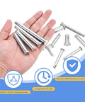 Heavy Duty M10 X 75mm Single Hole Clevis Pins Set Zinc Plated Carbon Steel Flat Head Hitch Pins For Trailer Latches, Mechanics Repair, Furniture Installation, Industrial Equipment, 12 Pieces held in hand
