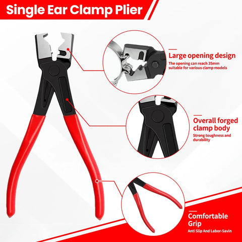 Automotive Electrical Disconnect Pliers Kit With Case For Easy Connector Removal single ear clamp plier with red handles