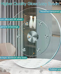 Top Notch Large Round Lazy Susan Turntable For Party Banquets And Dinner Gatherings Effortless Rotating Serving Tray with thickened glass and aluminum base.
