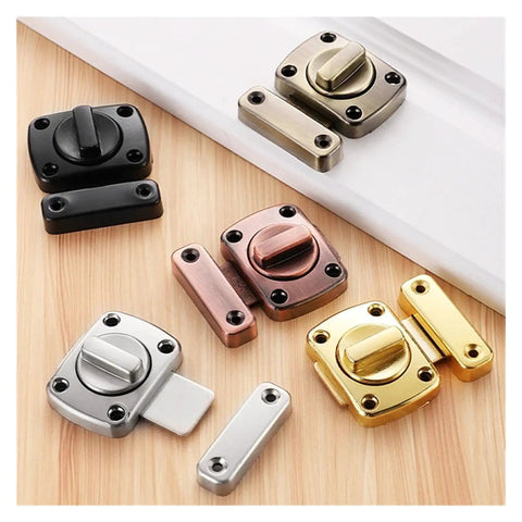Assorted Push Pull Cabinet Door Latch With Thickened Bolt For Stable Locking, Reversible Left Right Installation, Bronze Finish