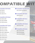 Compatibility list for rack and pinion boot kit with clamps for various vehicle models including Lexus and Toyota.