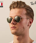 Round Frame Non Polarized Sunglasses For Men With G15 Green Lens, Dope Everyday Eyewear Kit Included, side view, worn by man