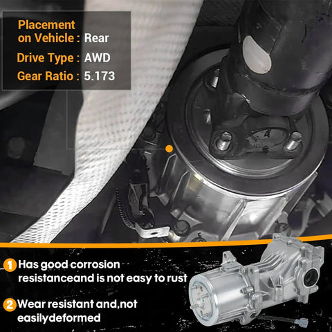 Nissan Rear Diff Assembly AWD With 5.173 Gear Ratio For Murano 2015 2021 Rogue 2014 2020 Rogue Sport 2017 2021 And Qashqai 2017 2020 OE 240277FV0A 440 59434 Replacement Part, rear view
