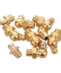 9Pcs Grease Fittings Assortment Kit for Automotive Use with 180 Degree, 45 Degree, and 90 Degree Angles, brass nipples
