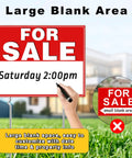 For Sale Yard Sign 17X13 Inch Double Sided Corrugated Plastic With Metal Stakes Waterproof Real Estate By Owner Car Garage Business 2 Pack Durable Outdoor Signage with customizable area