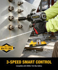 High Performance 1/2 Inch Cordless Impact Wrench Dishes Out Sick 900 Ft Lbs Of Raw Torque Compatible With Dewalt 20V Battery in use.