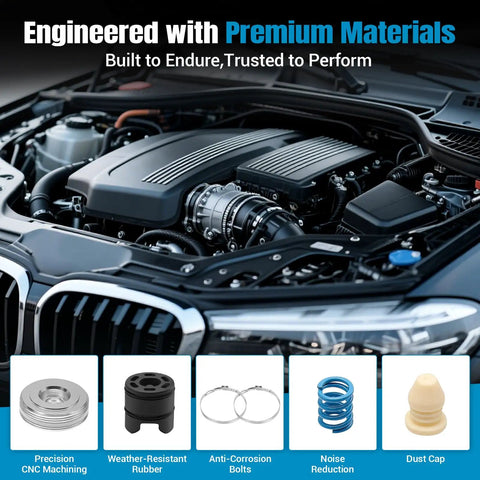 BMW engine bay featuring Steering Rack Repair Kit For BMW 2010 To 2019 1 2 3 4 Series Direct Replacement Tool components