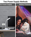Two power supply methods for DIY Soldering Practice Kit To Build Your Own LED Desk Lamp, Rechargeable Gooseneck Light With Adjustable Brightness