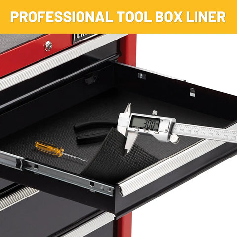 Heavy Duty Tool Box Liner 18 Inch By 24 Foot Roll, 3mm Thick Foam Cushioned Grippy Non Slip Drawer Mat For Tool Boxes