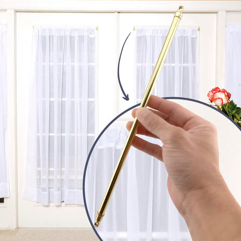 Slick Swivel End Sash Curtain Rods With Heavy Duty Metal Brackets For Doors And Windows Smooth Swinging Action Effortless Install Brass Finish.