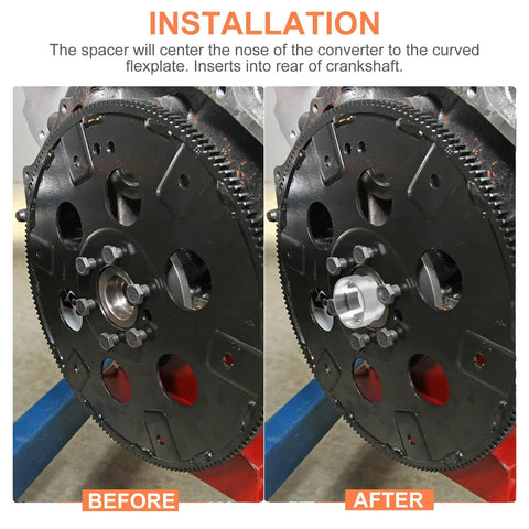 LS Swap Flexplate Adapter Spacer For TH400 TH350 700R4 Flywheel Torque Hub Transmission Crank Sleeve Gearhead Approved installed view