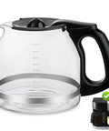12-cup glass replacement coffee carafe for KEURIG K-DUO, clear glass with black lid and handle