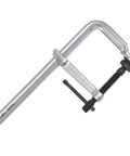 Beefy Heavy Duty F Clamp With 12 Inch Opening And Five And A Half Inch Throat Delivers 2660 Lbs Clamping Force For Tough Jobs Durable Drop Forged Arm Quick Twist Pads Rust Resistant Black Oxide Spindle GSM30