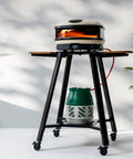 Arc And Arc XL Pizza Oven Stand For Outdoor Use With Locking Wheels Adjustable Wood Wings For Ingredients And Tools Hanging Hooks For Cookware Sturdy Steel Frame Easy Mobility And Secure Oven Support