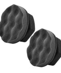 Two Pack Large Tire Shine Applicator Pads With Durable, Reusable Hex Grip, Ergonomic Wave Face Pattern for Even Coating