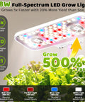 Indoor Hydroponics Growing System Kit With 17 Pod Garden showing 28W full-spectrum LED grow light and leafy greens.