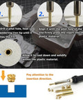 130 Pieces Heat Set Threaded Brass Inserts Kit M3x4x5 with soldering iron tip shown with installation steps for 3D printed plastics