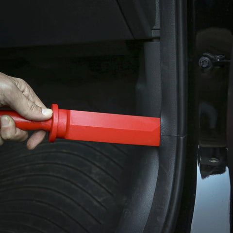 Using 4 Piece Plastic Scraper Set For Trim Gaskets And Wheel Weight Removal Non Marring Pry Bars on car trim inside door