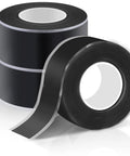 Three rolls of black self fusing silicone tape for emergency pipe and plumbing repair, rubber rescue tape for leaks sealing and insulation.
