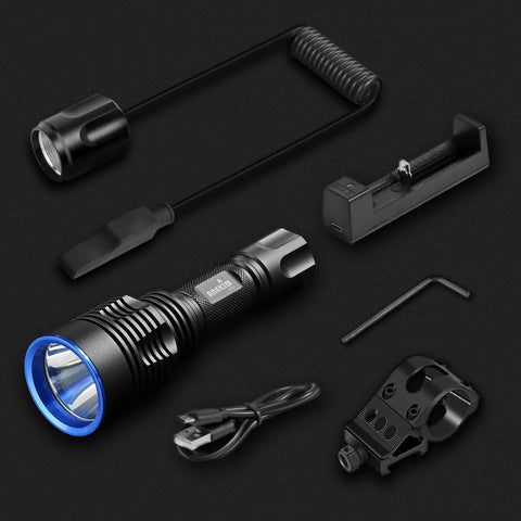 UC20 Green Hunting Light Flashlight Kit With 2000 Lumens And 1586 Yard Reach Green LED Weapon Light Picatinny Mount Pressure Switch