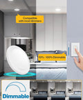 16 Pack Ultra Thin 6 Inch LED Recessed Can Lights Dimmable 1050 Lumens With Selectable CCT 2700K 3000K 4000K 5000K 6000K, dimmability shown with adjustable switch near bed