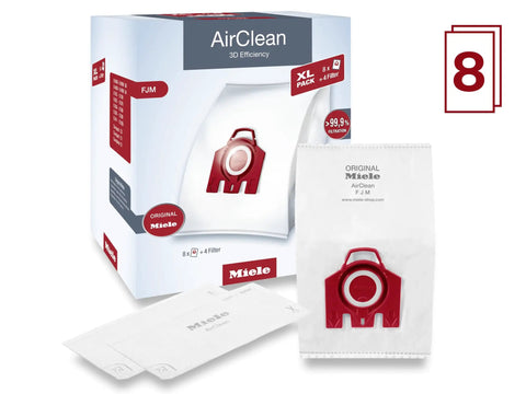 FJM AirClean Vacuum Bag Kit For S200 S300 S400 S600 And Compact C2 Series 8 Dust Bags 4 Filters product packaging and bags.