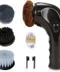 Cordless Electric Shoe Polisher Portable Leather Care Brush Kit For Straight Up Mirror Shine On Shoes Boots And Bags, accessory heads included.