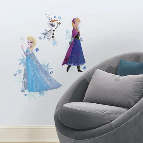 Disney Frozen Anna Elsa and Olaf Peel and Stick Giant Wall Decals Set for Easy Removable Room Makeover Repositionable No Residue Art