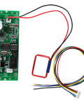 Killer Rfid Reader Module At 125 Khz With 9 12 Volt Supply For Embedded Access Control Boards, green circuit board with antenna and wires.