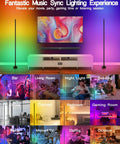 2 Pack Dope RGBIC LED Floor Lamp With App Control and Remote Smart Floor Lamps in living room with multi-scene lighting display