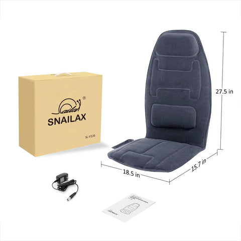 Cozy Massage Seat Cushion With Heat And Memory Foam Neck And Lumbar Support, 10 Vibration Motors, chair pad with packaging and charger