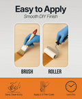 Easy to apply Top Shelf Exterior Wood Stain and Sealant for Decks, Fences, Pergolas, Siding demonstrated with brush and roller.