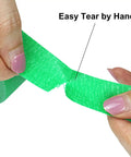 Hands tearing Green Painter Tape For Car Paint Jobs And Home Projects No Residue Automotive Masking Tape UV Resistant 0.94 Inch Wide