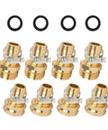 Heavy Duty 4 Pack Aluminum Hose Repair Kit With Clamps For Quick Fix Cracked Garden Hoses, Leaky Water Lines, And Burst Pipes Using Easy Male Female Fitting Connectors That Fit Standard 5/8 In Or 3/4 In Nozzles Perfect For Home Use, brass hose connectors and O-rings