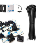 50 Piece Adhesive Zip Tie Mount Kit For No Fuss Wire Management With Six Inch Ties And Three Quarter Inch Square Wire Holders