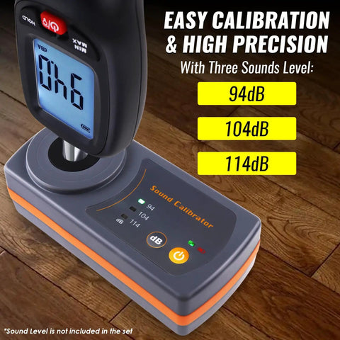 Pro Grade Sound Calibrator For Sound Level Meters With Three Calibration Levels 114dB 104dB And 94dB At 1000 Hz Portable Design