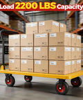 8 Inch Heavy Duty Solid Rubber All Terrain Caster Wheels Set Of 4 With 2200 Lb Capacity Industrial Plate Casters on a loaded cart