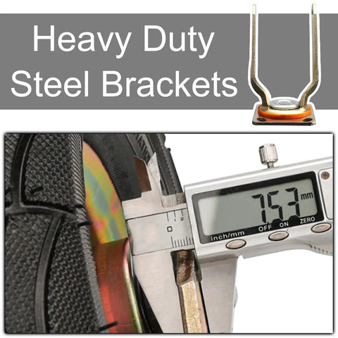 Heavy Duty Outdoor Caster Wheels Pair With 360 Swivel And Fixed Rolling Modes Featuring Durable Rubber Tires And Steel Mounts, measuring 753mm.