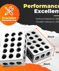 Aspaton 123 calibration blocks, white metal blocks with 23 holes, 3x2x1 inch blocks