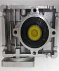 Heavy Duty Worm Gear Reducer That Runs Smooth As Glass On Any Frame Build Taking Zero Hassle From Heavy Loads While Offering Five To Eighty One Ratios For Solid Industrial Drive Projects, front view showing steel casing.