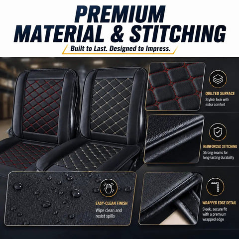 Heavy Duty Forklift Seat Cushion Features Breathable Mesh Core And Plush Padding Built Tough For Shop Floors Fits Cat Dp Gp Models 2008 To 2011. Premium quilted surface and reinforced stitching shown.